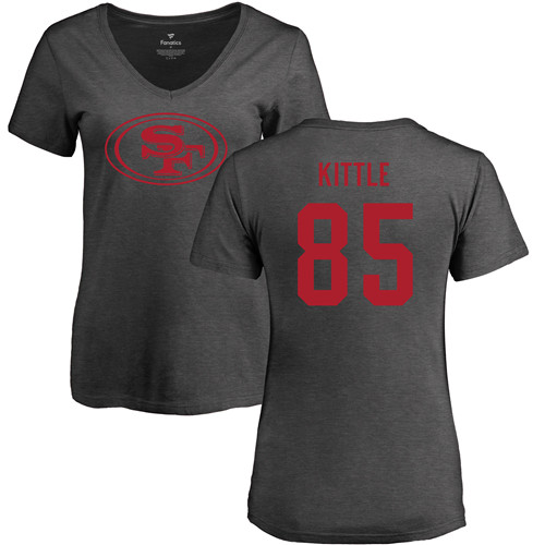 San Francisco 49ers Ash Women George Kittle One Color #85 NFL T Shirt->women nfl jersey->Women Jersey